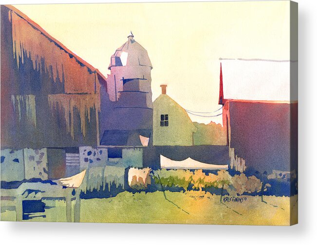 Kris Parins Acrylic Print featuring the painting The Side of a Barn by Kris Parins