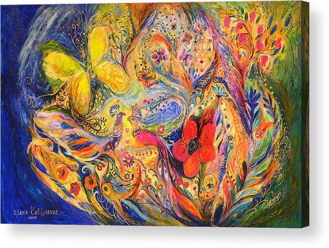 Original Acrylic Print featuring the painting The Tree of Life by Elena Kotliarker