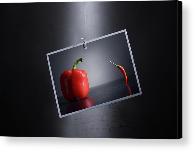 Chili Acrylic Print featuring the photograph The Unbalanced Composition/ An Improved Version. by Victoria Ivanova