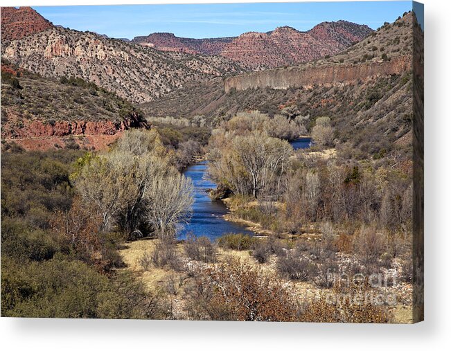 Verde River Acrylic Print featuring the photograph The Verde River in the Verde Canyon Arizona by Ron Chilston