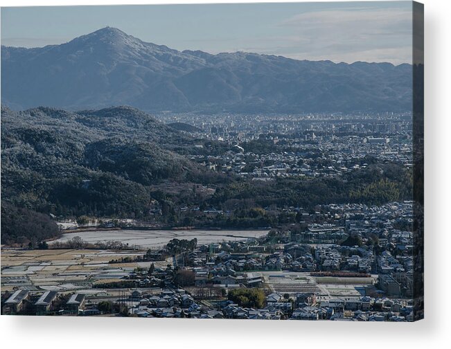 Tranquility Acrylic Print featuring the photograph The View From Ogurayama With Snow, Kyoto by Kaoru Hayashi