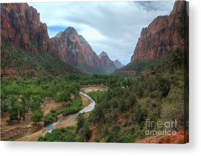 Virgin Acrylic Print featuring the photograph The Virgin River Flowing Through Zion by Eddie Yerkish