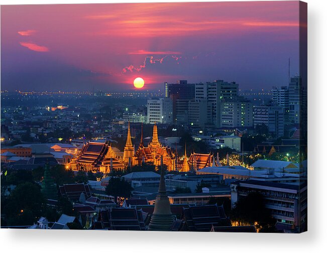 Tranquility Acrylic Print featuring the photograph The Wat Phra Kaew In Bangkok by Nanut Bovorn