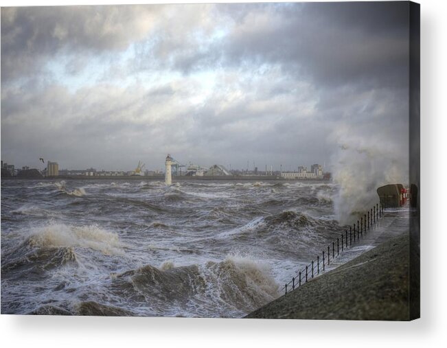 Lighthouse Acrylic Print featuring the photograph The wild Mersey by Spikey Mouse Photography