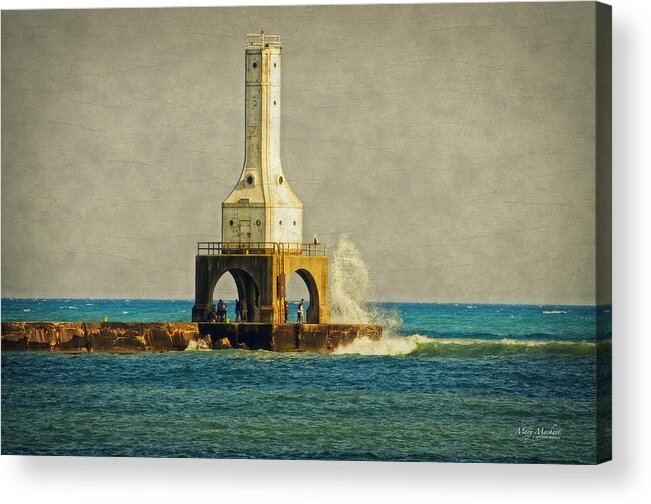 The Wind Before The Storm. Port Washington Lighthouse Acrylic Print featuring the photograph The Wind Before the Storm by Mary Machare