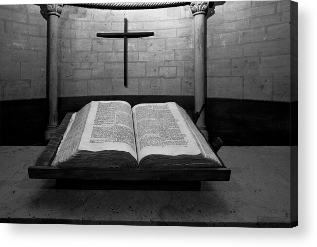 Altar Acrylic Print featuring the photograph The word of God by Charles Lupica