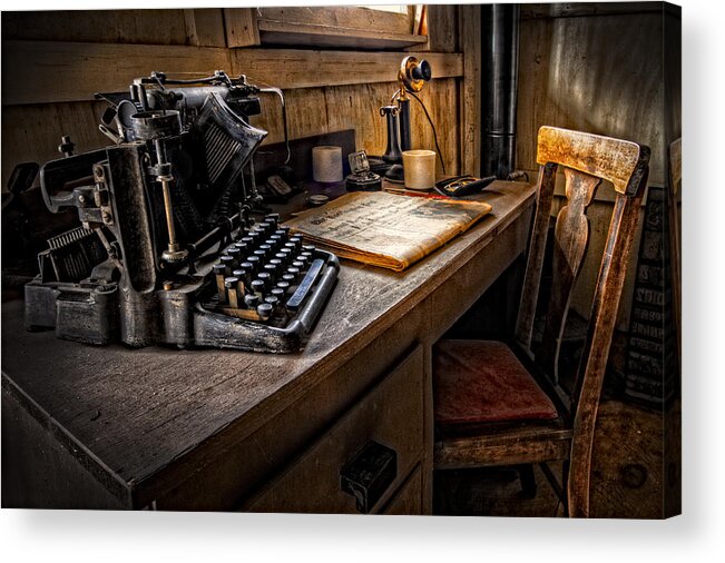 Appalachia Acrylic Print featuring the photograph The Writer's Desk by Debra and Dave Vanderlaan