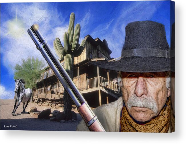 Digital Acrylic Print featuring the photograph There's A New Sheriff In Town by Robert Michaels