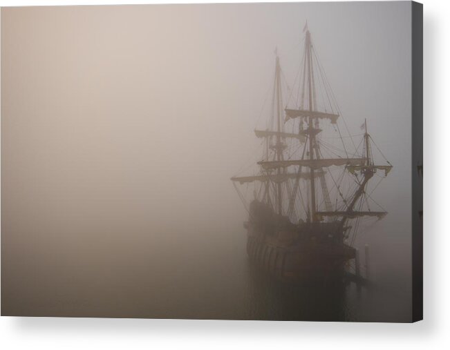 El Galeon Acrylic Print featuring the photograph Thick fog blankets El Galeon by Stacey Sather