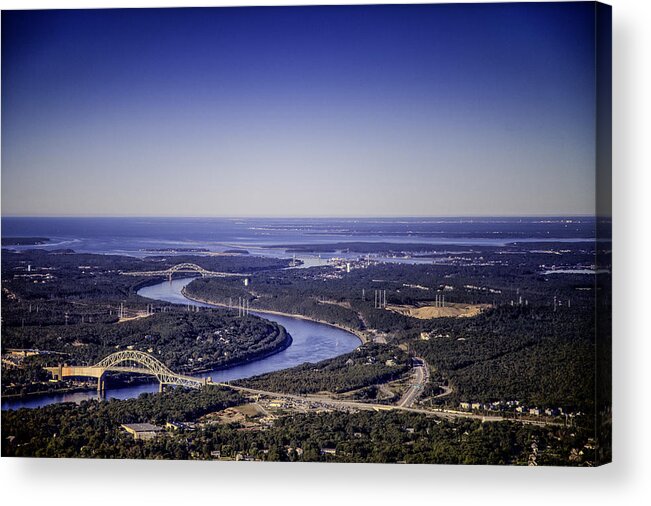 Cape Cod Canal Acrylic Print featuring the photograph Three Bridges by Kate Hannon