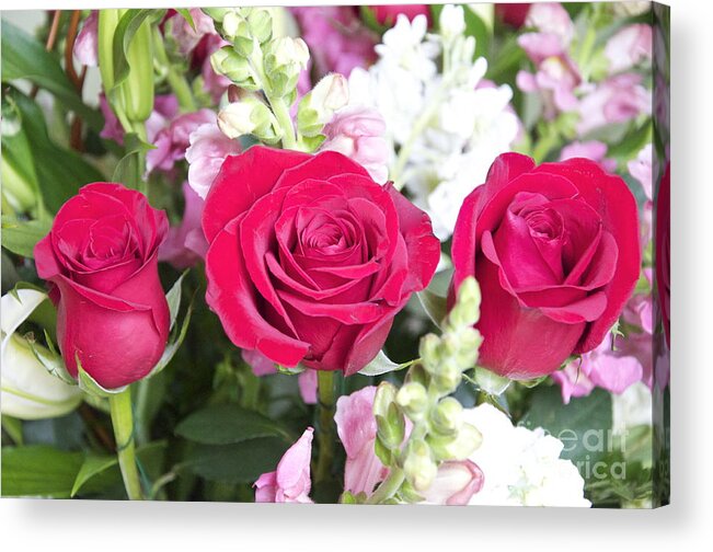 Floral Acrylic Print featuring the photograph Three Buds by M West