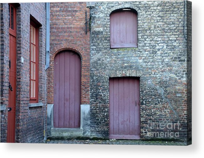 Bruges Acrylic Print featuring the photograph Three doors and two windows Bruges, Belgium by Imran Ahmed