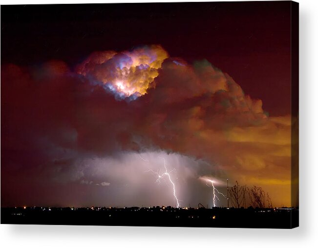 Lightning Acrylic Print featuring the photograph Thunderstorm Boulder County Colorado  by James BO Insogna