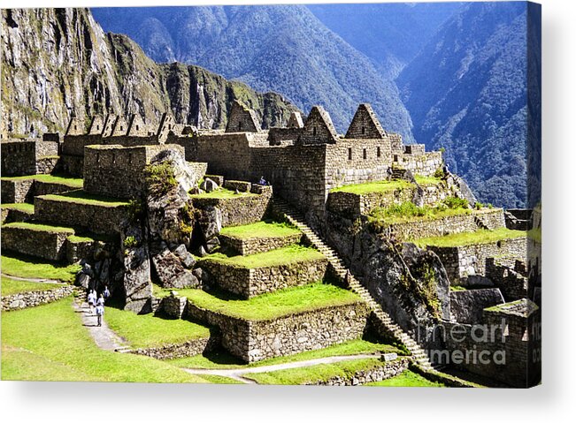 Machu Picchu Acrylic Print featuring the photograph Tiers by Suzanne Luft