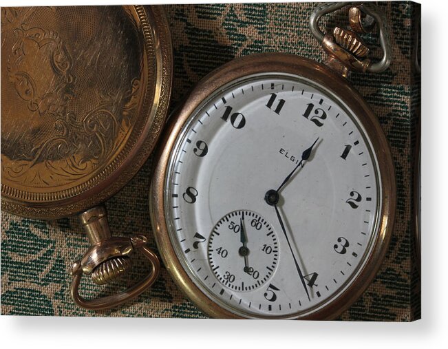 Watch Acrylic Print featuring the photograph Time Squared 6 by Mary Bedy