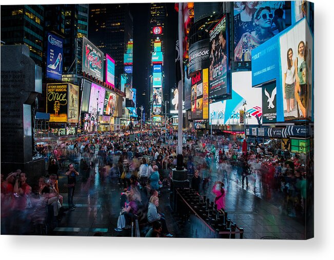 Times Square Acrylic Print featuring the photograph Times Square by Chris McKenna