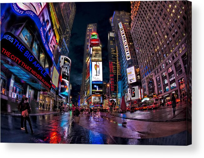 Times Square Acrylic Print featuring the photograph Times Square New York City The City That Never Sleeps by Susan Candelario