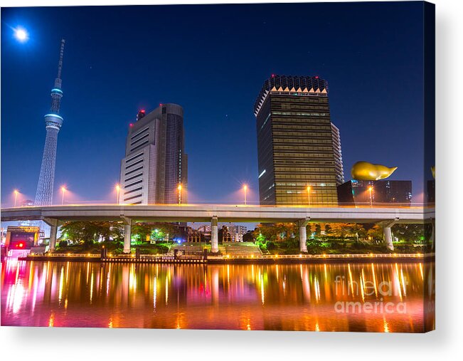 Tokyo Acrylic Print featuring the photograph Tokyo skyline - Japan by Luciano Mortula