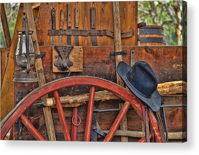 Western Acrylic Print featuring the photograph Tools of the trade by Toni Hopper