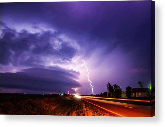 Stormscape Acrylic Print featuring the photograph Tornado Warning in Northern Buffalo County by NebraskaSC