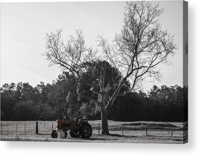 Tractor Acrylic Print featuring the photograph Tractor for Sale by Steven Taylor