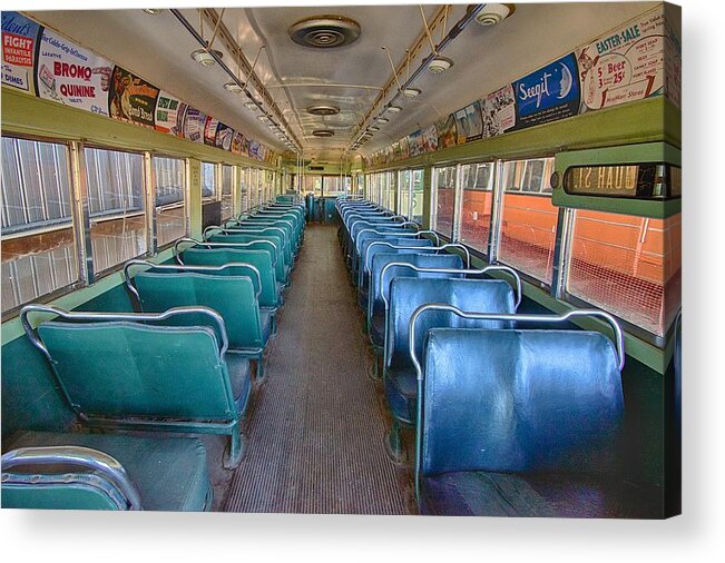 Train Acrylic Print featuring the photograph Train Interior #2 by Robin Mayoff