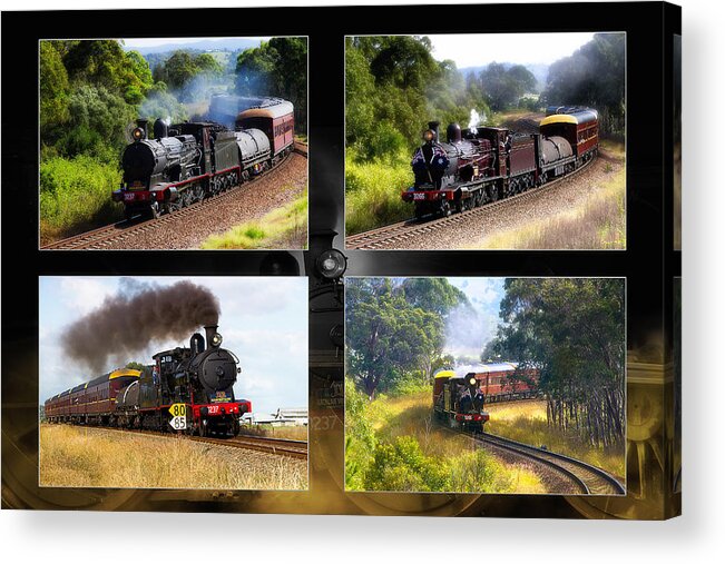 Trains Taree Nsw Acrylic Print featuring the photograph Train poster 01 by Kevin Chippindall