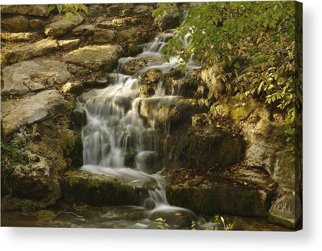 Chickasaw Park Acrylic Print featuring the photograph Tranquil Falls by John Rohloff