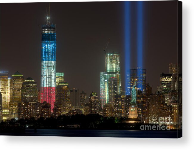 Clarence Holmes Acrylic Print featuring the photograph Tribute in Light XIII by Clarence Holmes