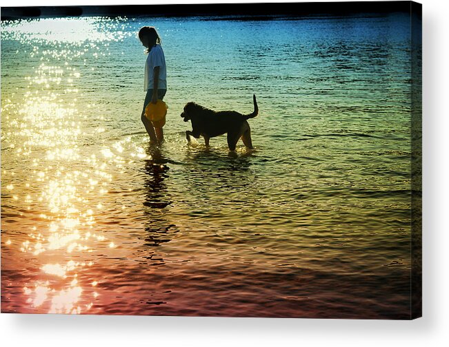 Dog Acrylic Print featuring the photograph Tripping The Light Fantastic by Laura Fasulo