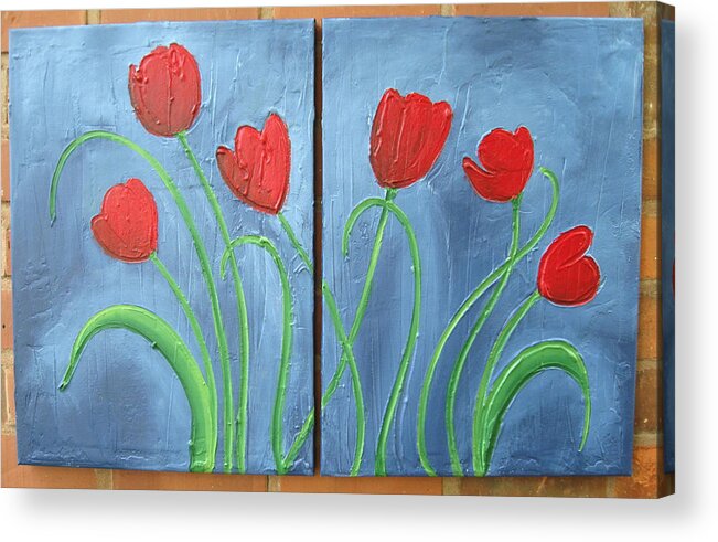Floral 10 Flower abstract painting on canvas original acrylic wall art