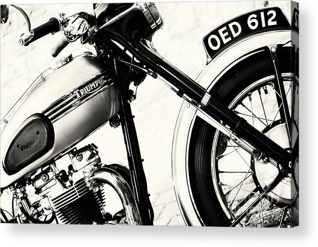 Triumph Tiger T110 Acrylic Print featuring the photograph Triumph Tiger T110 Motorcycle Toned by Tim Gainey
