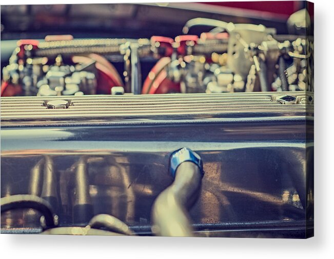Style Acrylic Print featuring the photograph Triumph TR4 Engine by Spikey Mouse Photography