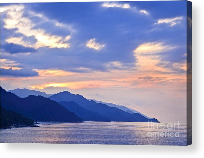 Sunset Acrylic Print featuring the photograph Tropical Mexican coast at sunset by Elena Elisseeva