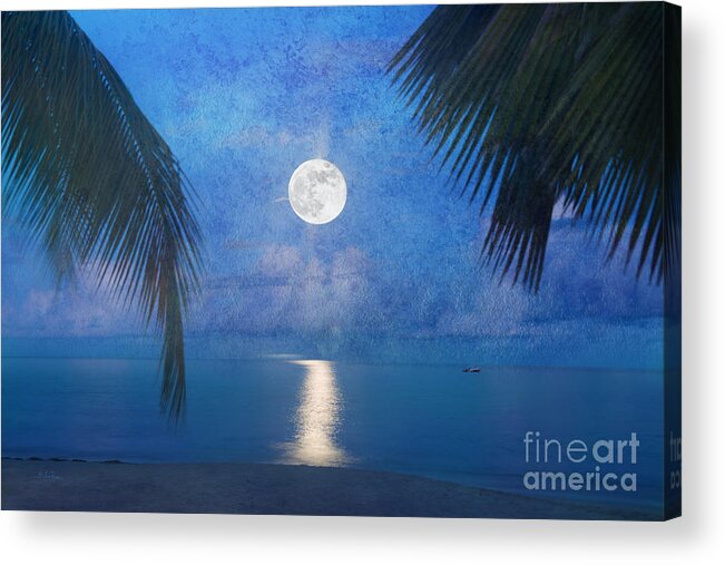 Seascape Acrylic Print featuring the photograph Tropical Moonglow by Betty LaRue