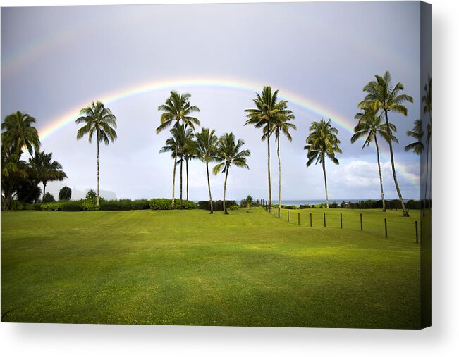 Rainbow Acrylic Print featuring the photograph Tropical Rainbow by Saya Studios