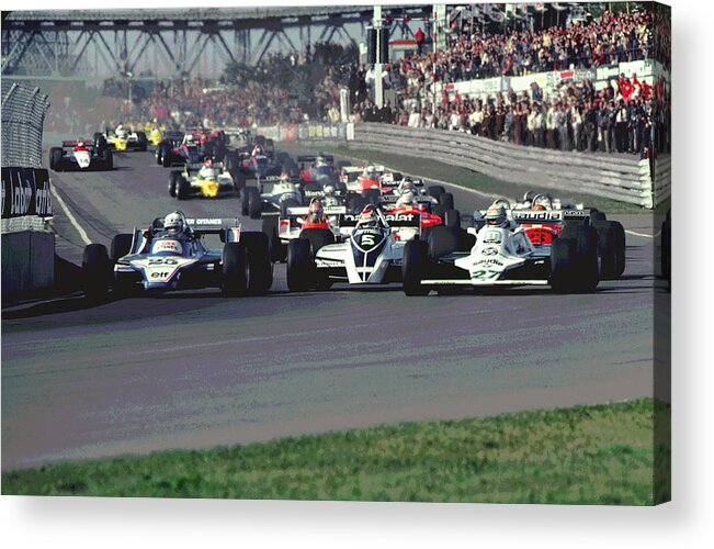 Formula One Acrylic Print featuring the photograph Turn One by Mike Flynn