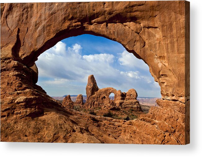 Nis Acrylic Print featuring the photograph Turret Arch Through North Window Arch by Erik Joosten