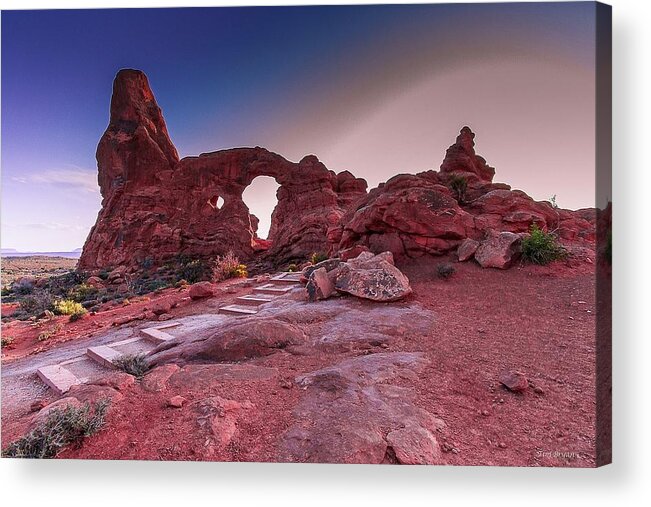 Arches Acrylic Print featuring the photograph Turret Arch by Tim Bryan