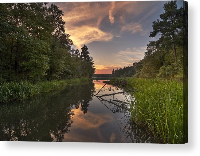 Lake Sunset Acrylic Print featuring the photograph Tyler State Park Lake at Sunset by Todd Aaron