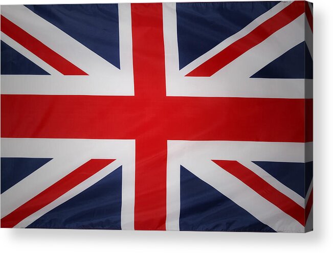 British Flag Acrylic Print featuring the photograph UK flag by Les Cunliffe