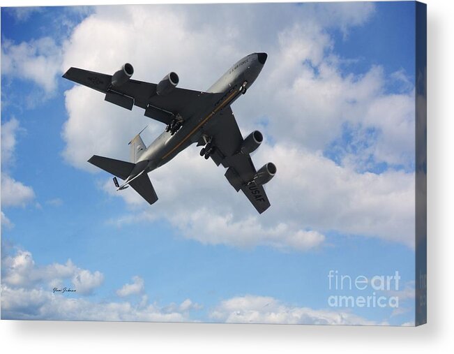 Air Refueling Wing Acrylic Print featuring the photograph Under the cloud by Yumi Johnson