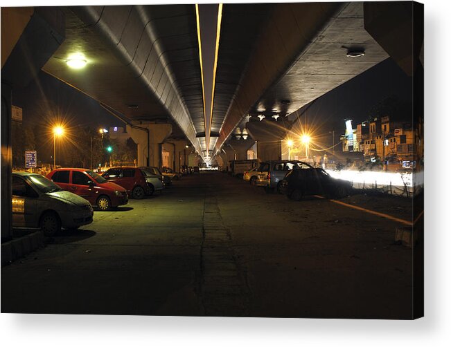 Cars Acrylic Print featuring the photograph Under the flyover by Sumit Mehndiratta