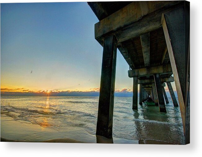 Alabama Acrylic Print featuring the digital art Under The Pier by Michael Thomas