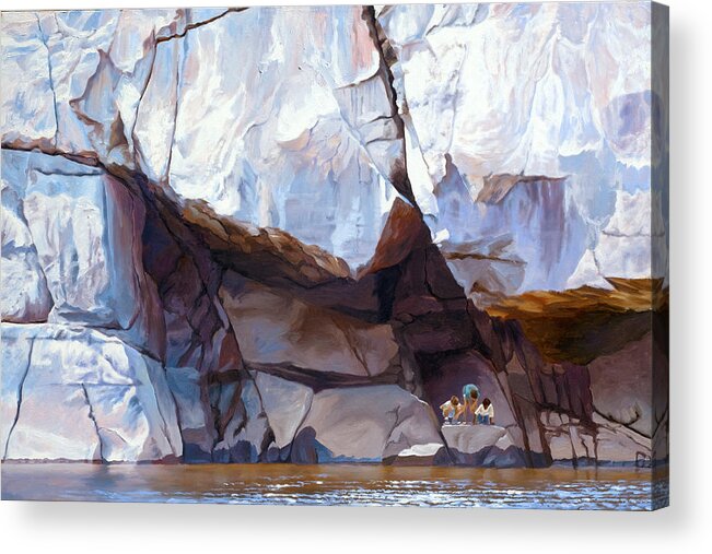 Rocks Acrylic Print featuring the painting Under the Shadow of the Almighty by Lynn Hansen