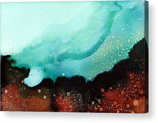 Seascape Acrylic Print featuring the painting Undersea Canyon Seascape by Angeline Beres