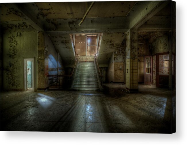 Urbex Acrylic Print featuring the digital art Up or down by Nathan Wright