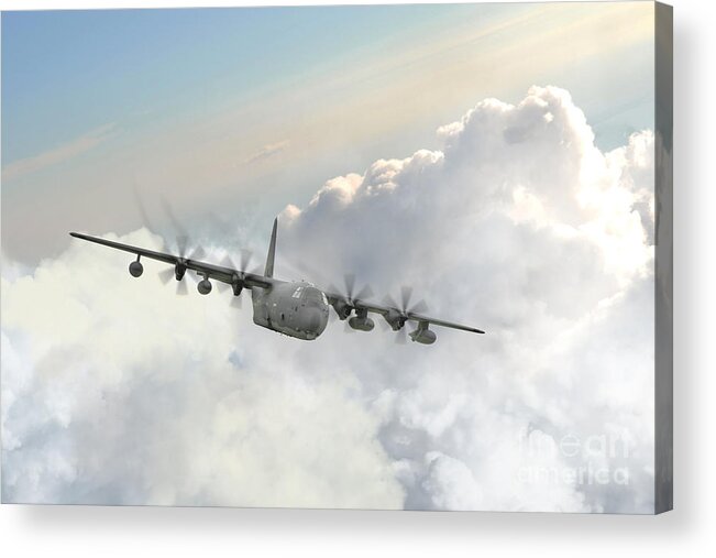 Usaf C130 Acrylic Print featuring the digital art Usaf C130 by Airpower Art