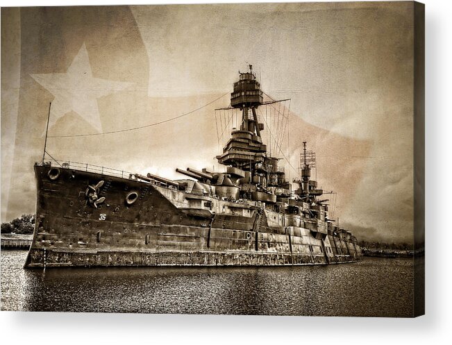 Battleship Acrylic Print featuring the photograph U.S.S. Texas by Ken Smith
