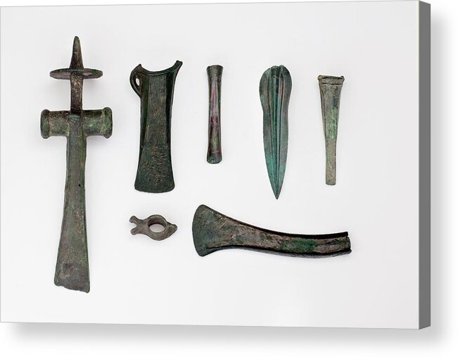 Axe Acrylic Print featuring the photograph Variety Among Bronze Age Tools by Paul D Stewart